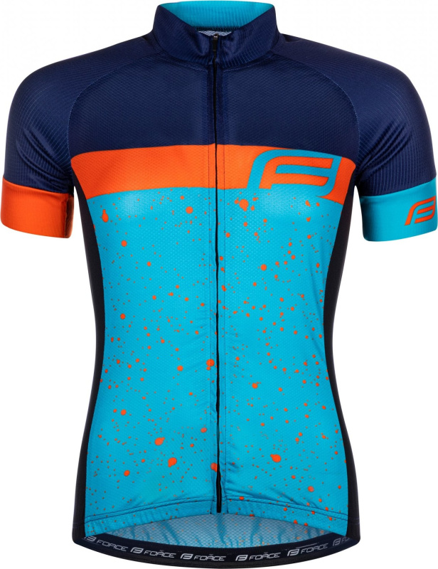 dres FORCE SPRAY LADY kr. rukáv, modro-oranžový Velikost: modro-oranž.3XL