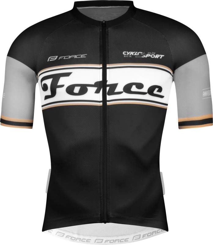dres FORCE RETRO kr. rukáv, černo-zlatý Velikost: XL