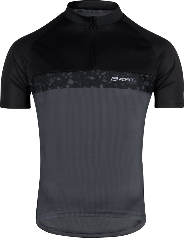 dres FORCE ROCK krátký rukáv, šedo-černý Velikost: XXL