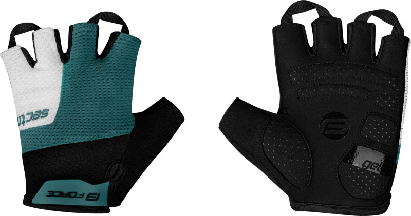 rukavice FORCE SECTOR gel, černo-petrolejové Velikost: XL