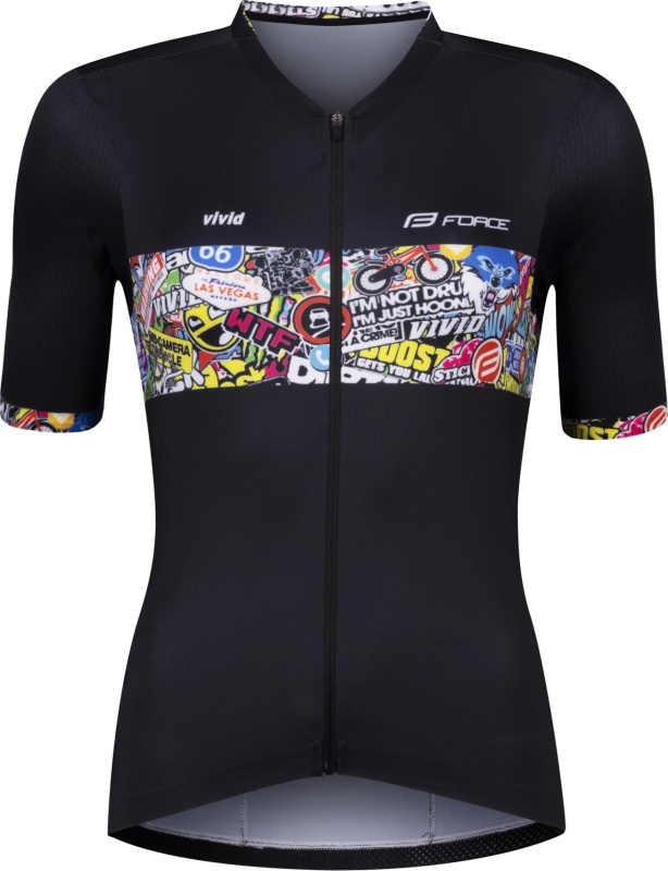 dres FORCE VIVID LADY kr. rukáv, černý Velikost: M