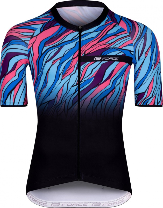 FORCE dres F LIFE kr. rukáv, černo-modro-růžový Velikost: XL
