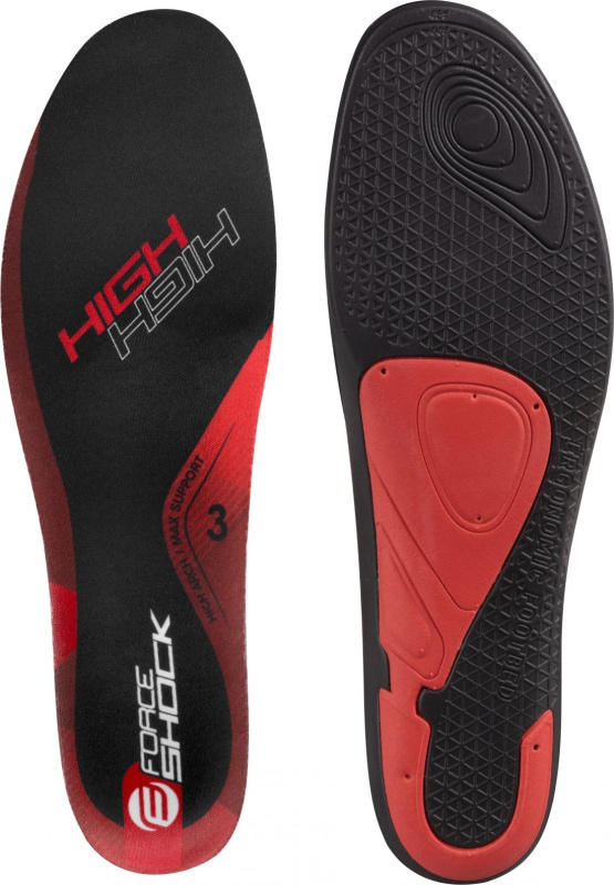 vložky treter FORCE SHOCK HIGH, černo-červené Velikost: černo-červ. 40-41