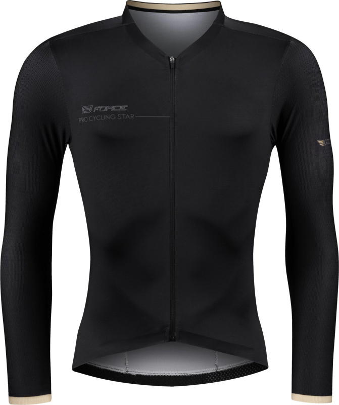 dres FORCE GOLD dlouhý rukáv, černý Velikost: S