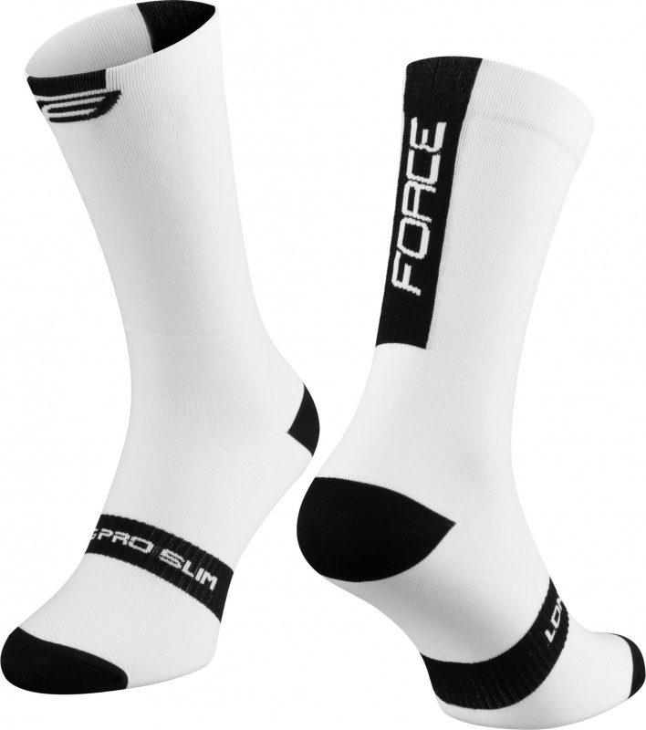 ponožky FORCE LONG PRO SLIM, bílo-černé Velikost: S-M/36-41