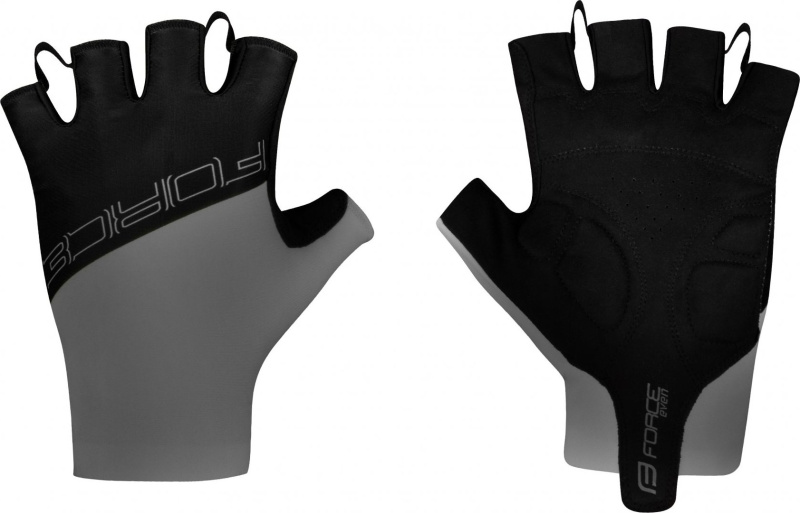 rukavice FORCE EVEN bez zapínání, šedo-černé Velikost: XL