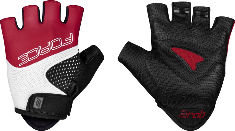 rukavice FORCE RAB 2, černo-červeno-bílé Velikost: M