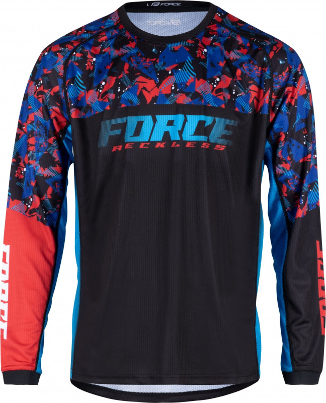FORCE dres F RECKLESS dl. rukáv, černo-červeno-modrý Velikost: XL