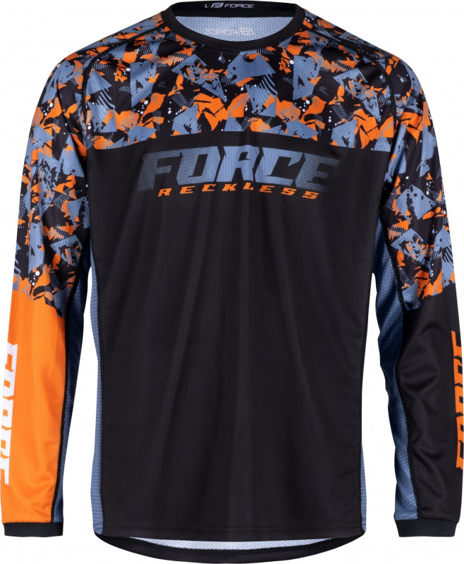 FORCE dres F RECKLESS dl. rukáv, černo-oranžový Velikost: L