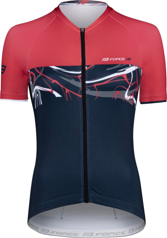 FORCE dres F ART LADY kr. rukáv, tm. modrý-červený Velikost: M