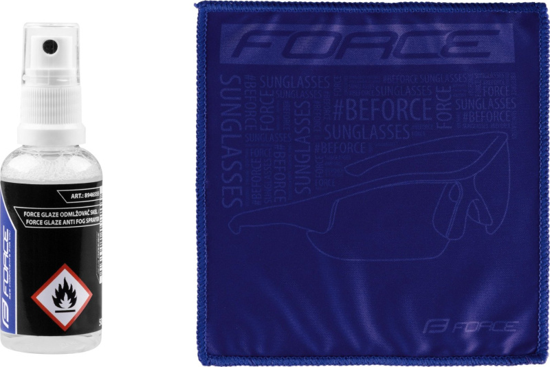 odmlžovač skel brýlí sada FORCE GLAZE 50ml+hadřík