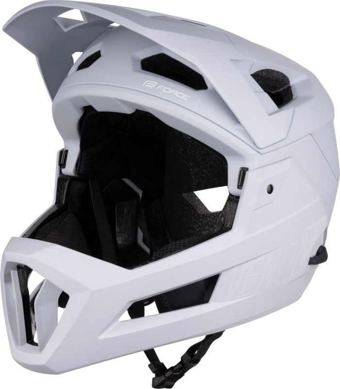 přilba FORCE VENOM downhill, šedá Velikost: L-XL