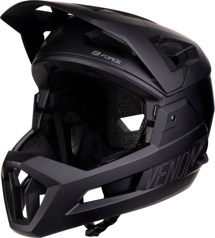 přilba FORCE VENOM downhill, černá Velikost: černá S-M