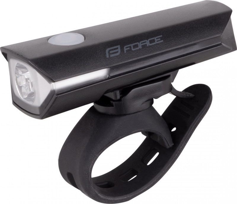 světlo přední FORCE FLUX 200LM USB, černé