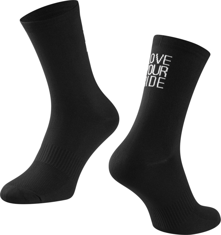 ponožky FORCE LOVE YOUR RIDE, černé Velikost: L-XL/42-46