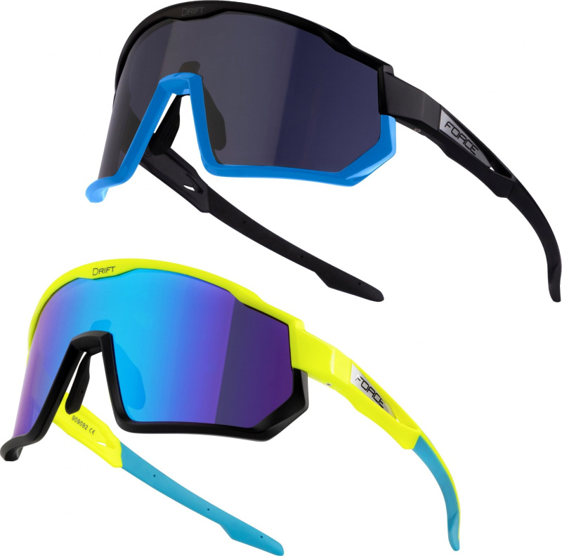FORCE brýle F DRIFT 1x fluo +1xčerné,kontrast+černé SADA
