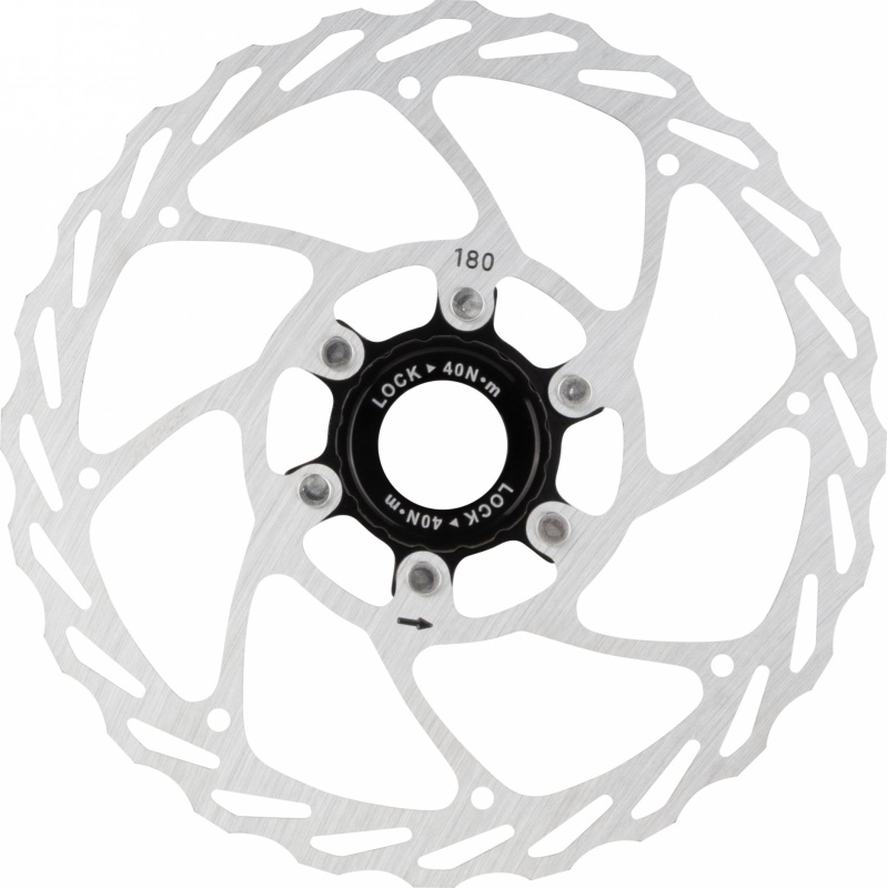 kotouč brzdový FORCE 180 mm, CENTER LOCK, stříbrný