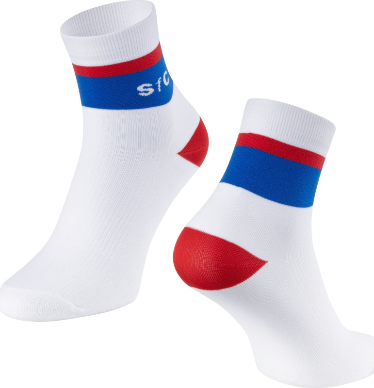 ponožky FORCE STRIPE krátké, bílo-modré Velikost: S-M/36-41