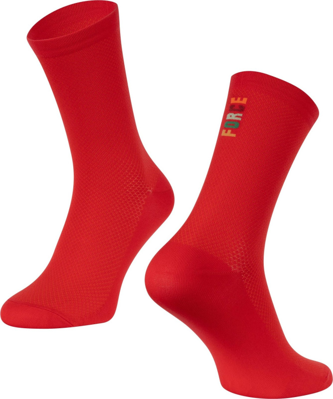 ponožky FORCE COLOUR dlouhé, červené Velikost: L-XL/42-46