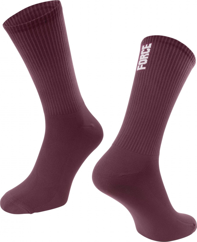 ponožky FORCE LONGER SLIM, vínové Velikost: L-XL/42-46