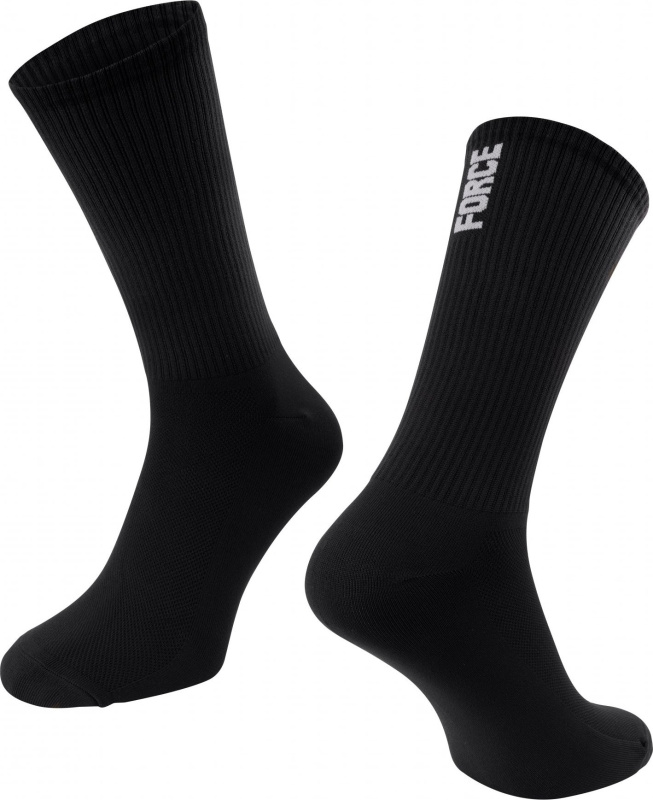 ponožky FORCE LONGER SLIM, černé Velikost: S-M/36-41