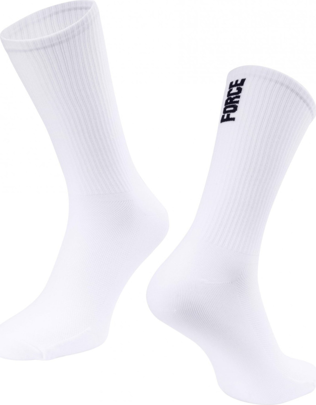 ponožky FORCE LONGER SLIM, bílé Velikost: S-M/36-41