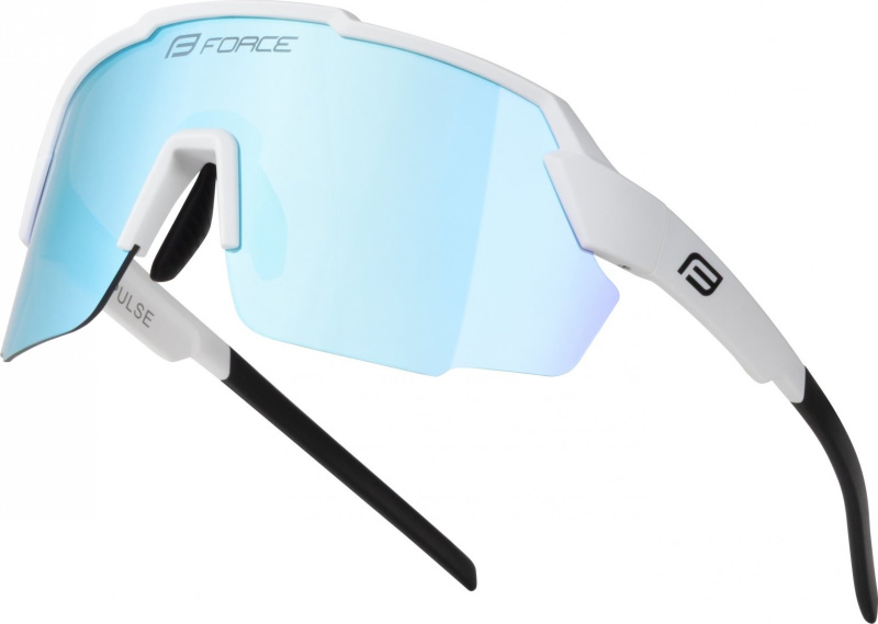 brýle FORCE PULSE bílé, modré zrc. sklo