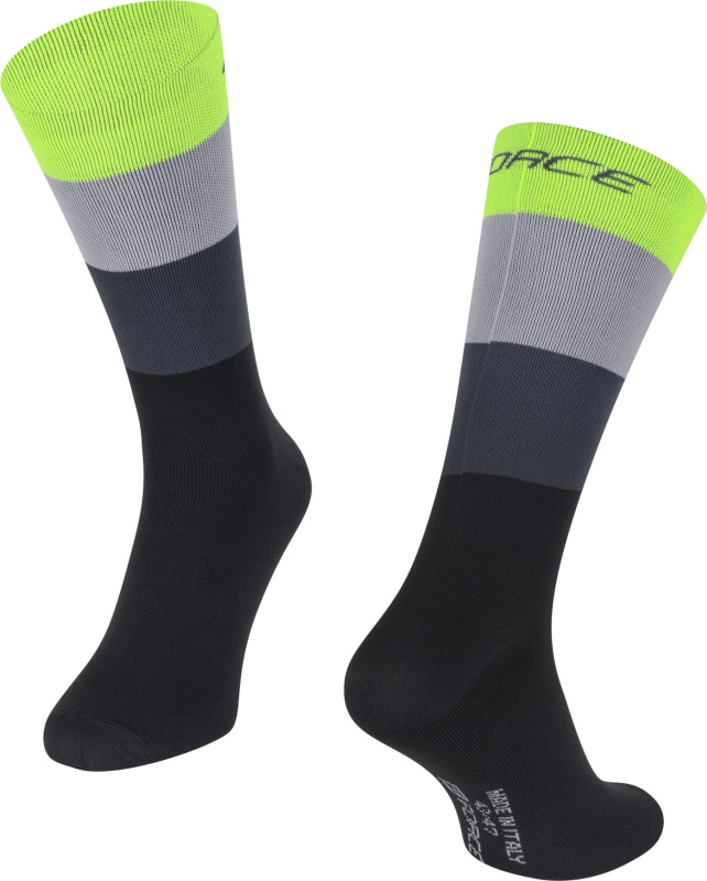 ponožky FORCE RAINBOW, černá-fluo Velikost: L-XL /43 -47