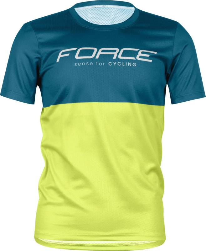 dres FORCE KID MTB CHEERY, modro-limetkový Velikost: 154-164