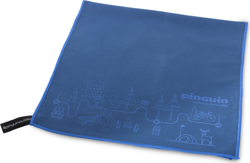 Ručník PINGUIN Micro Towel L Map modrý