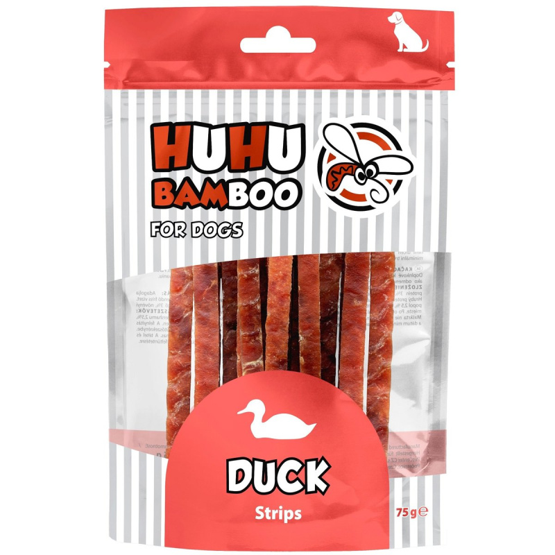 Huhubamboo sušené kachní proužky pro psy