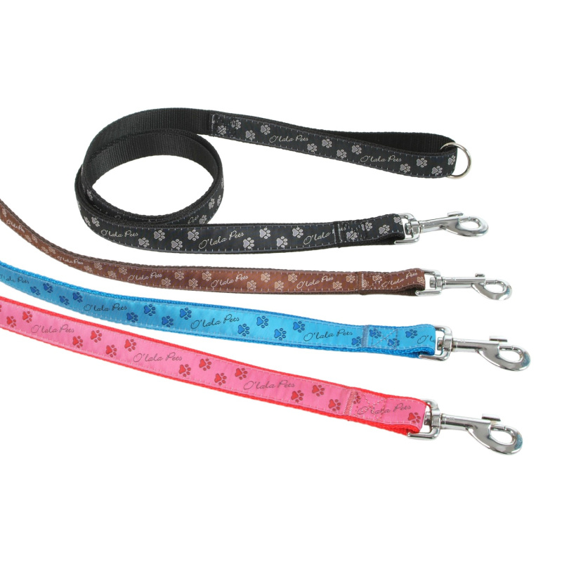 Olala Pets Vodítko TLAPKY hnědé 20 x 1500 mm