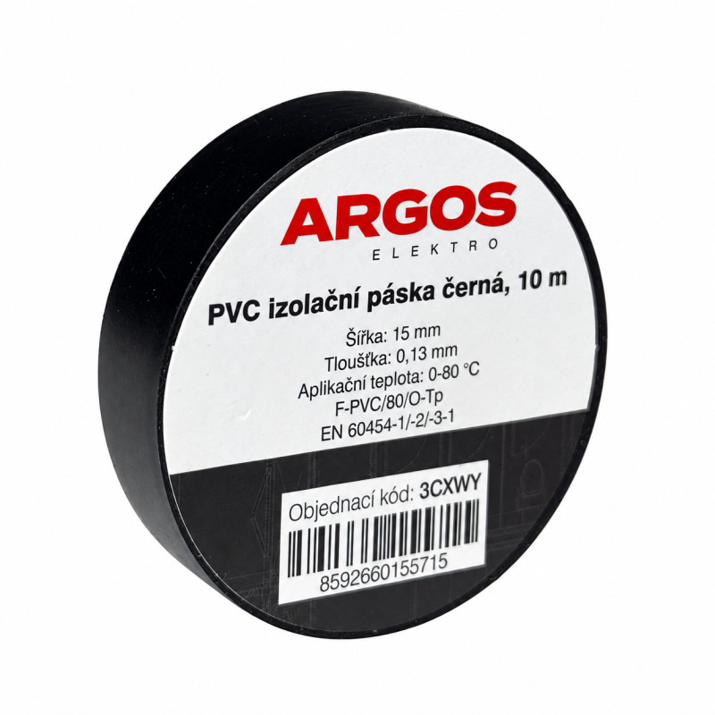 ARGOS PVC izolační páska černá, 10 m