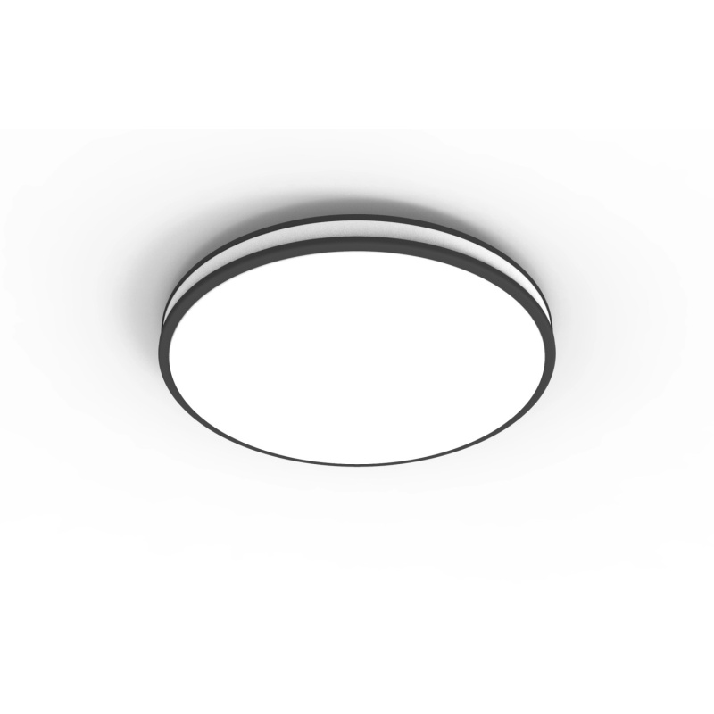 EURAKLES LED stropní svítidlo RETRO, 36 W, 2800 lm, IP44, antracit, pr. 43 x 6cm