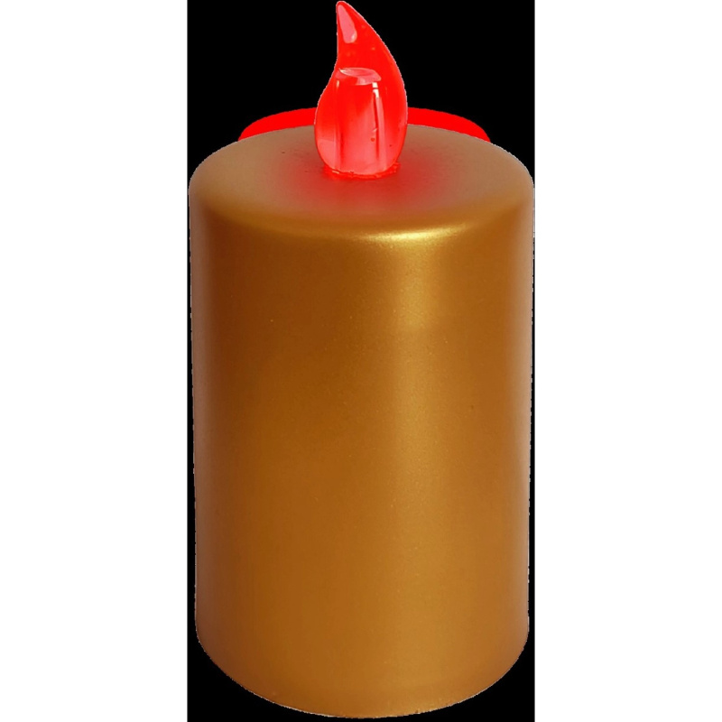 EURAKLES LED svíčka zlatá/červený plamínek 100 x 50 mm, 1 ks