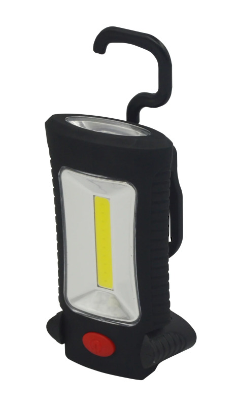 LED pracovní svítilna - 120+40lm - 3W COB + 3 SMD LED - hák + magnet - 3 x AAA - Solight WL108