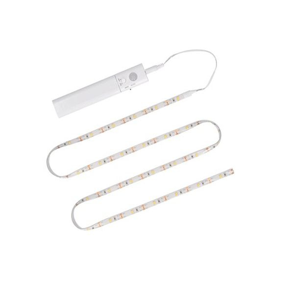 LED pásek s pohybovým senzorem, teplá, 1m, na baterie 4x AAA