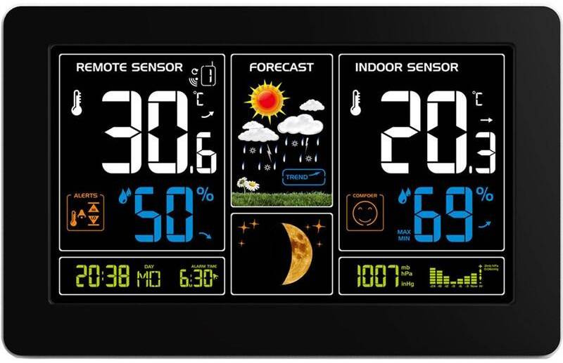 Meteorologická stanice Solight TE81 / barevný displej / předpověď počasí / černá Varianta: ivi1