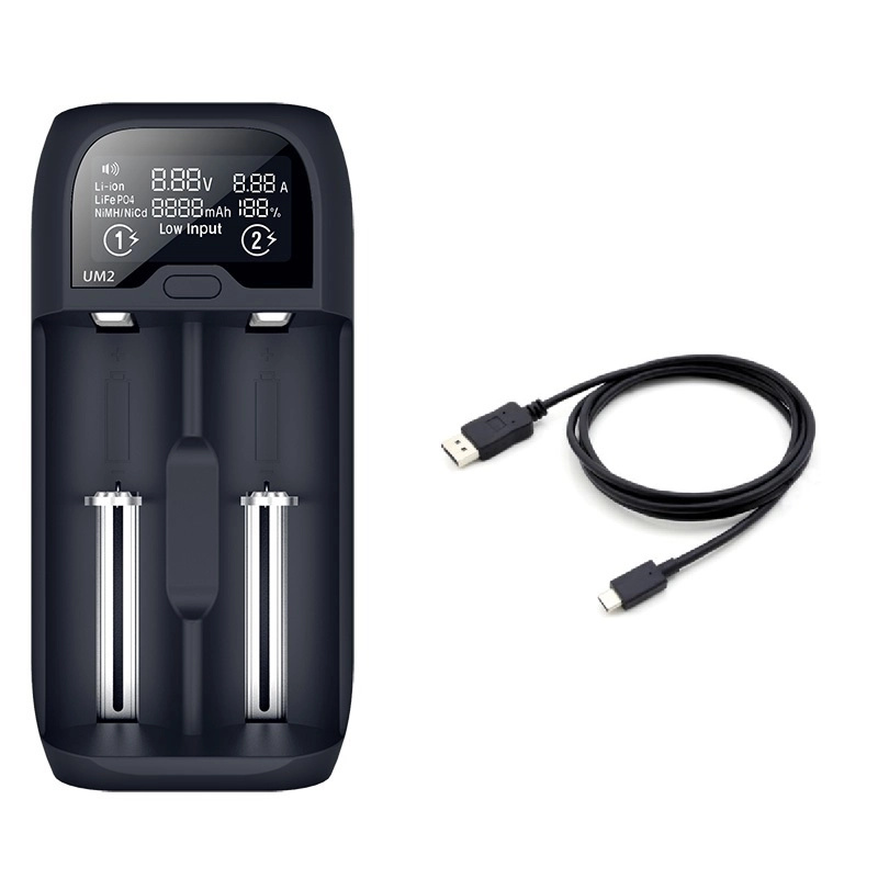Solight inteligentní nabíječka baterií Li-Ion/LiFePO4/Ni-MH/Ni-Cd s LCD displejem, 2 kanály, 2000 mA
