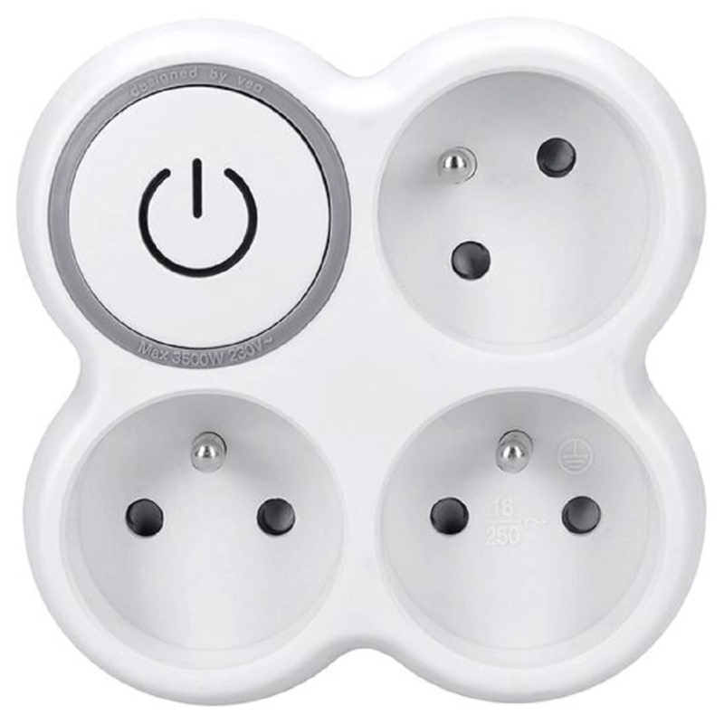 Rozbočka 3x15A s vypínačem