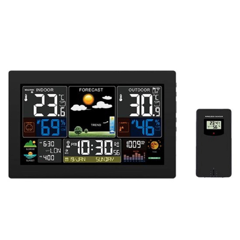 Solight Meteostanice TE81XL, LCD displej, teplota/vlhkost, tlak, RCC, černá