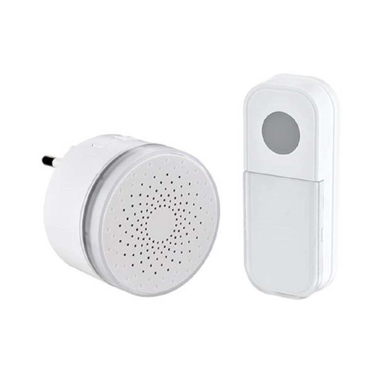 Solight Bezdrátový domovní zvonek mini 1L77 do zásuvky, learn. code, 180m, bílá