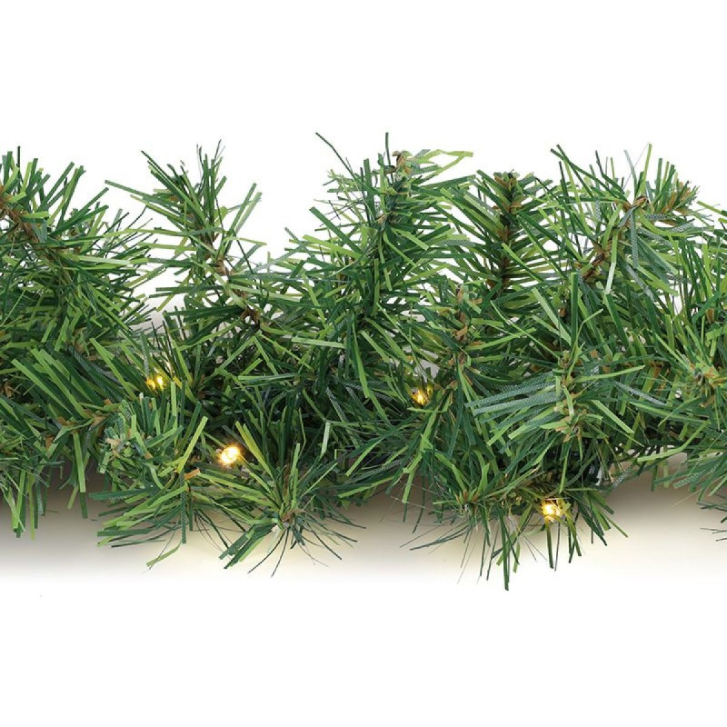 Solight LED vánoční girlanda s jehličím, 5m, 80x LED, časovač, 3xAA, IP44