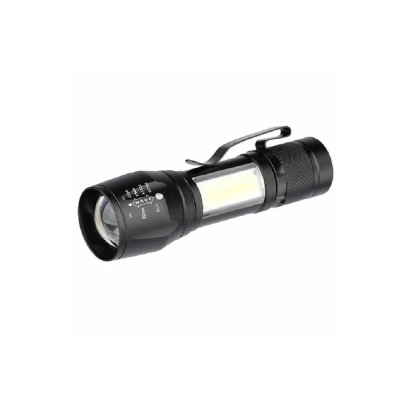 Solight LED svítilna kovová, 150 + 60 lm, COB, nabíjecí, USB-C, černá