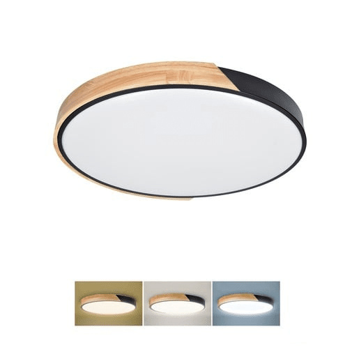LED stropní svítidlo Solight černá dřevo WO8025
