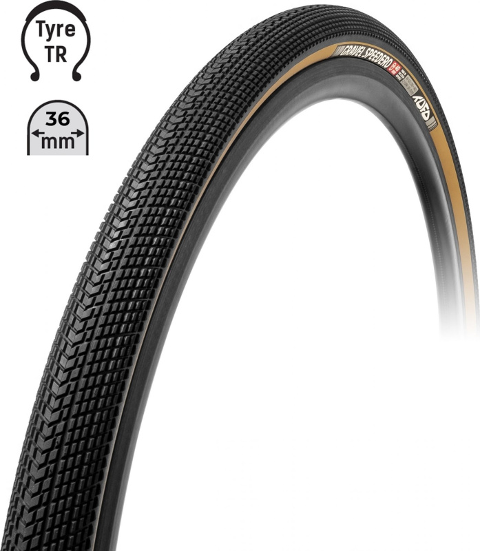 plášť TUFO Gravel SPEEDERO 700x36C, bezduš.črn/béž