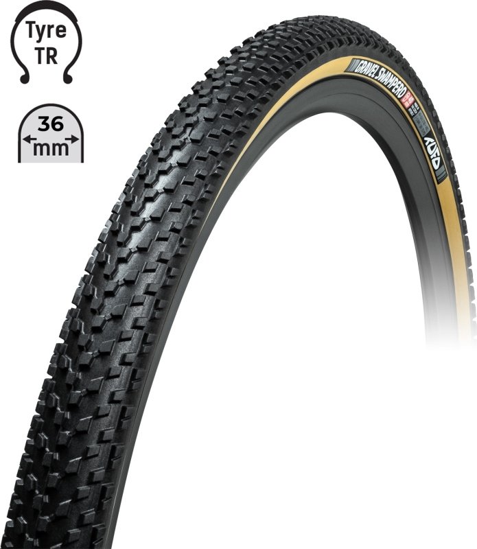 plášť TUFO Gravel SWAMPERO 700x36C, bezduš.črn/béž