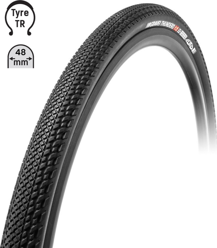 plášť TUFO Gravel THUNDERO 700x48C, bezduš. črn