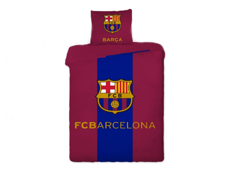 Jerry Fabrics Povlečení bavlna FC Barcelona znak pruhy 140x200, 70x90 cm