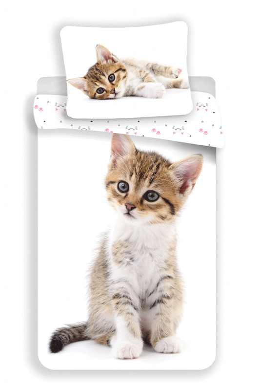 Jerry Fabrics Povlečení fototisk Kitten white Varianta: Povlečení fototisk Kitten white 140x200, 70x90 cm